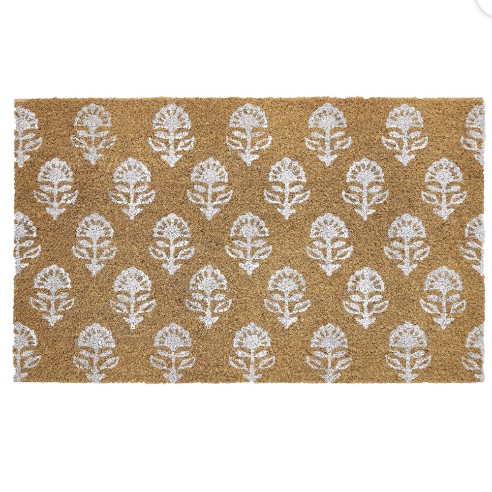 My Texas House Multi Block Floral Outdoor Coir Mat, 28”x30”
